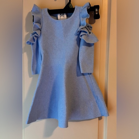 Milly Minis Blue Ruffled Fit and Flare Dress - Picture 7 of 7